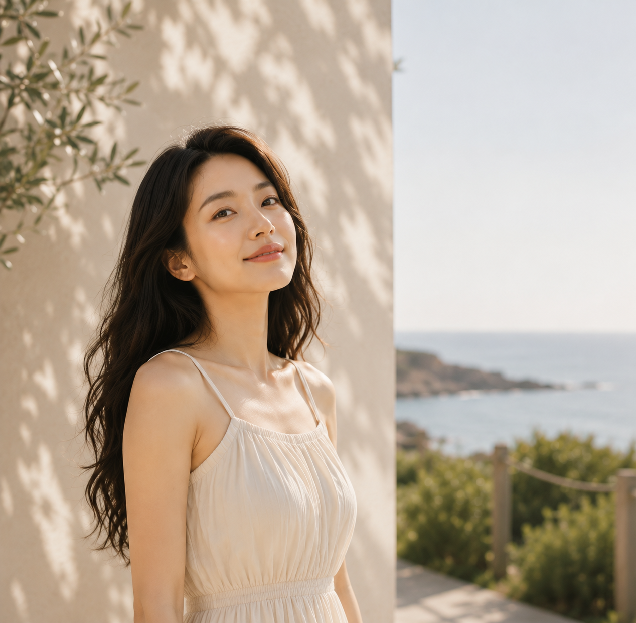 Woman representing the BaseLife brand and everyday sunscreen inspired by Korean skincare.
