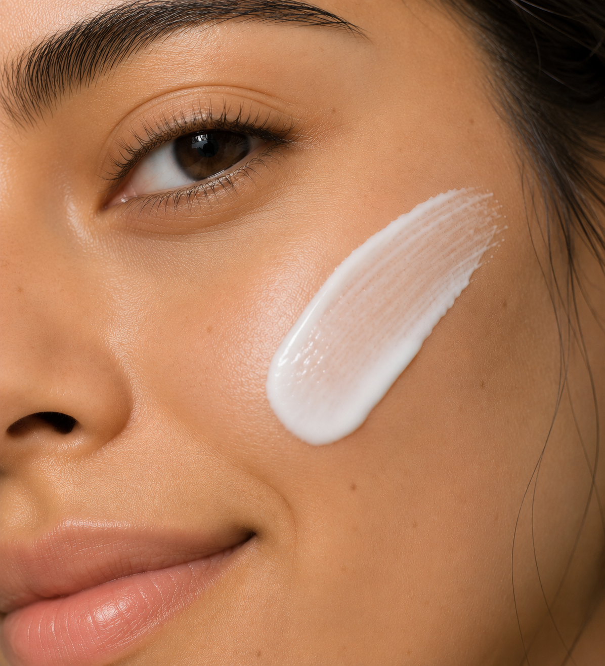 BaseLife Clear UV Defense SPF50 sunscreen applied to face